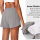 thumbnail image 3 of Pantalones cortos para correr Hukapapa para mujer con bolsillos Pantalones cortos deportivos de fitness de cintura alta Pantalones cortos de fitness Pantalones de fitness holgados con cintura, 3 of 5
