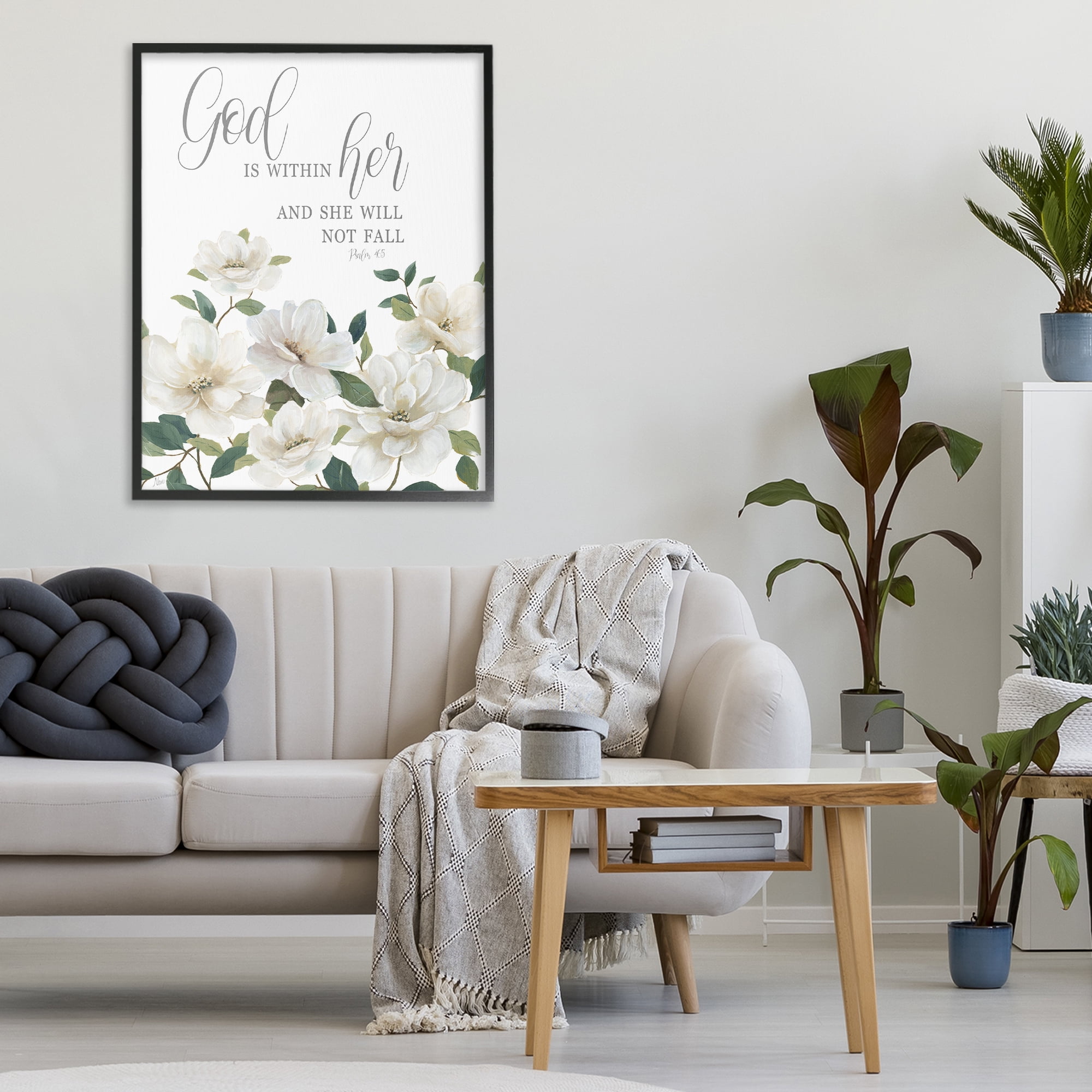 Stupell Industries God Is Within Her Black Framed Giclee Art, design by Nan