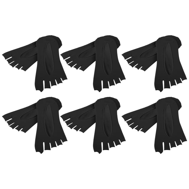 Unique Bargains Toe Calcetines Transpirable Split Toe Calcetines de compresión Antideslizante Negro 6 pares Nylon