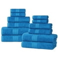 thumbnail image 2 of Superior Eco-Friendly Cotton Solid 12-Piece Aster Blue Towel Set, 2 of 8