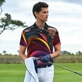 thumbnail image 3 of Saiise Colorful Abstract Wave Motion Print Mens Golf Shirt Moisture Wicking Quick-Dry Print Performance Polo Shirts for Men-Large, 3 of 6
