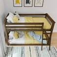 thumbnail image 6 of Max & Lily Twin over Twin Bunk Bed for Kids, Solid Wood Low Bunk Beds with Ladder, Walnut, 6 of 10