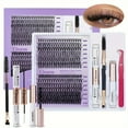 thumbnail image 2 of DIY Lash Extension Mix Styles Individual Lash Clusters with Bond&Seal Remover Tweezers Lash Brush eye Makeup tool, 2 of 9