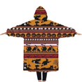 thumbnail image 2 of Oversized Wearable Blanket Hoodie,Halloween Stripe Scene Pattern Sherpa Blanket Hoodie with Super Pockets,Super Warm Fuzzy Pullover for Women & Men, 2 of 6