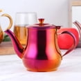 thumbnail image 2 of ABCISI 17oz Stainless Steel Gooseneck Teapot, Metal Gooseneck Tea Pot with Filter, Coffee Server Olive Oil Can Table Serving Pot for Home, Restaurant, Outdoor, Dishwasher Safe (Orange Red), 2 of 13