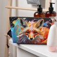 thumbnail image 5 of Makeup Bag - Color Splash Fox Portrait Cosmetic Bag Portable Travel Toiletry Bag for Women Small Make Up Organizer Bag Zipper Pouch Travel Essentials, 5 of 8