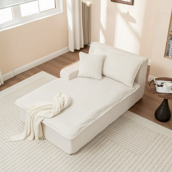 Right Armrest Chaise Lounge Sofa Bed - High-Density Foam Construction, No Assembly Required, Expands in 48 Hours for Living Room & Bedroom Use (Single)