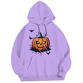 thumbnail image 4 of Halloween Pumpkin Hoodies for Men 2025 Spooky Pumpkin Graphic Hooded Sweatshirt Halloween Pullover Tops, 4 of 5