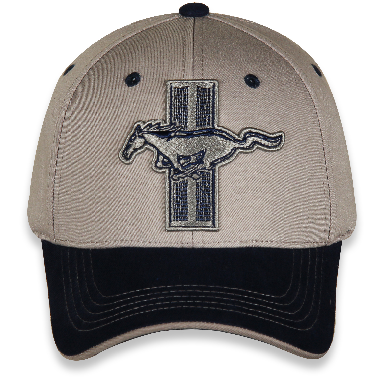 Ford Mustang Tri-Bar Gray and Blue Cotton Hat - Adult