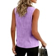 thumbnail image 3 of Garbnen Linen Tank Tops for Women Fitted Sleeveless V Neck Womens Tops Summer Beach Vacation Breathable Woman Tunic Tops, 3 of 4