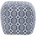 thumbnail image 6 of DecMode Blue Polyester Pouf with Diamond Pattern, 6 of 7