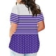 thumbnail image 3 of Camisetas Casuales de las Mujeres Largo Casual Impreso Cuello Redondo Suelto Top, Camiseta de Verano de Manga Corta, 3 of 5