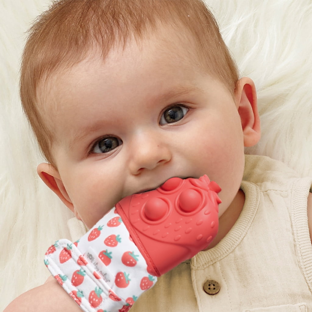 Itzy Mitt Pop™ Strawberry Teether