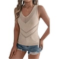thumbnail image 3 of Womens V Neck Casual Vest Sweater Cool Clothes Spring Summer Top Comfortable Pullover Khaki XL, 3 of 5