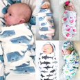 thumbnail image 4 of Toddler Infant Swaddle Muslin Blanket Newborn Baby Wrap Swaddling Sleeping Bag+Hat Set, 4 of 5