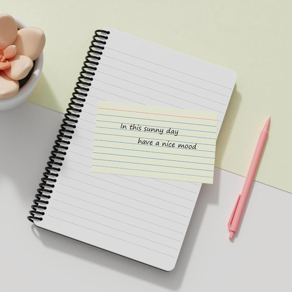 250Sheets Colorful Note Paper 3x5Inch Wide Lined Study Card Pocket Note Cards