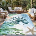 thumbnail image 3 of Outdoor Rug 5x7 ft Sea Octopus Compass Waterproof Outdoor Patio Rug Mat Non Slip Outside Area Rugs Carpet for RV,Camping,Porch,Deck,Pool,Balconybackyard,Bule Sea Starfish Seaweed, 3 of 9