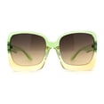 thumbnail image 1 of Groovy Womens Shaggy Rectangular 20s Thick Butterfly Sunglasses Green Yellow Brown Smoke, 1 of 4