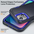 thumbnail image 6 of iPhone 13 Case - TECH CIRCLE [3-in-1] Protective Kickstand Rugged Hard Cover Case for Apple iPhone 13 (6.1 Inch) 2021 Release, Blue+Navy, 6 of 7