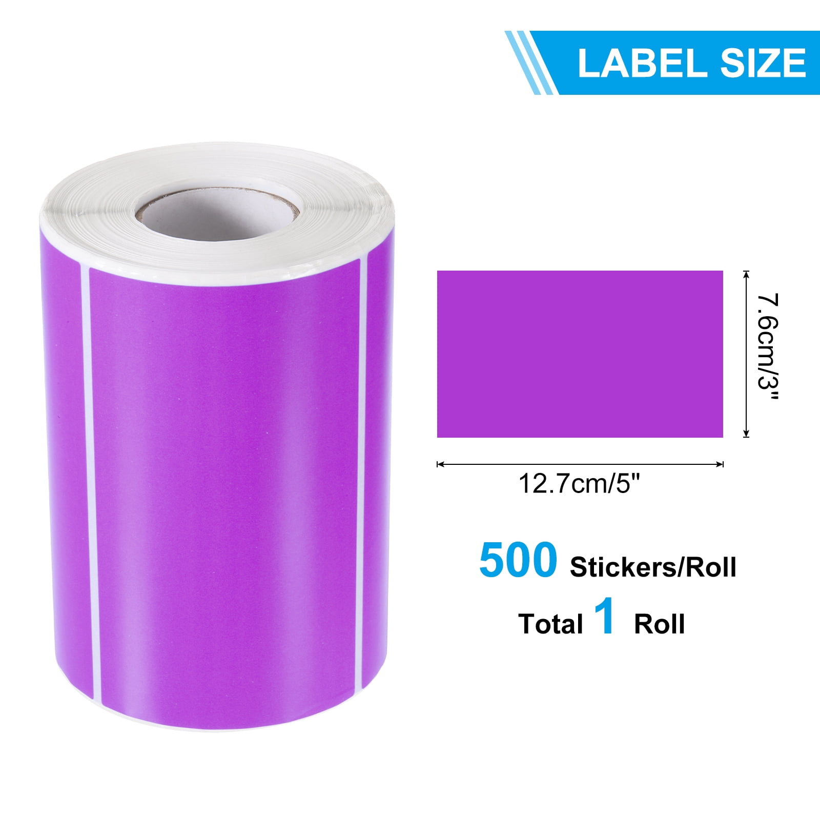 Uxcell Rectangular Color Coding Labels, 500 Pcs 5 x 3 Inch Rectangle Labels Sticker Self-Adhesive Name Tags, Purple