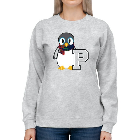 Penguin Varsity P - Cozy Mascot Emoji Graphic Women's Sweatshirt