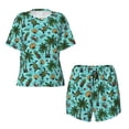 thumbnail image 5 of Wukai Pineapple Sea Turtle Women's Pajama Set,Short-Sleeve Top and Shorts with Elastic Waistband and Pockets for Loungewear, Yoga, and Casual Wear-Small, 5 of 8