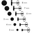 thumbnail image 3 of Cterwk 6 Pairs Flat Back Stud Earrings for Men Women 316L Stainless Steel Round Earrings Studs Set 3-8mm, 3 of 7
