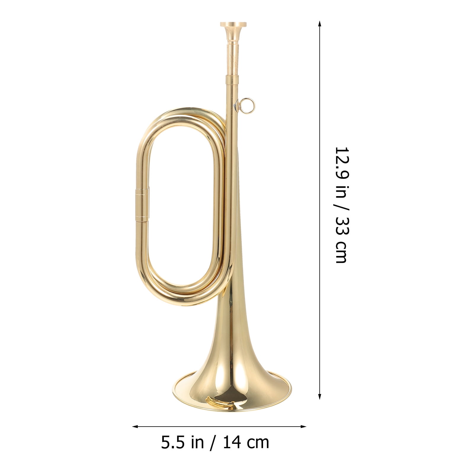 DEEPCRAFF Copper Bugle Musical Instrument Wind Brass Horn Golden Set for Beginners and Professionals