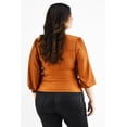 thumbnail image 3 of Blusa de satín con nudo Roman Fashion /Tallas Extras, 1839 (Cafe) cafe 40, 3 of 6