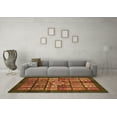thumbnail image 3 of Ahgly Company Indoor Round Abstract Orange Modern Area Rugs, 3' Round, 3 of 4