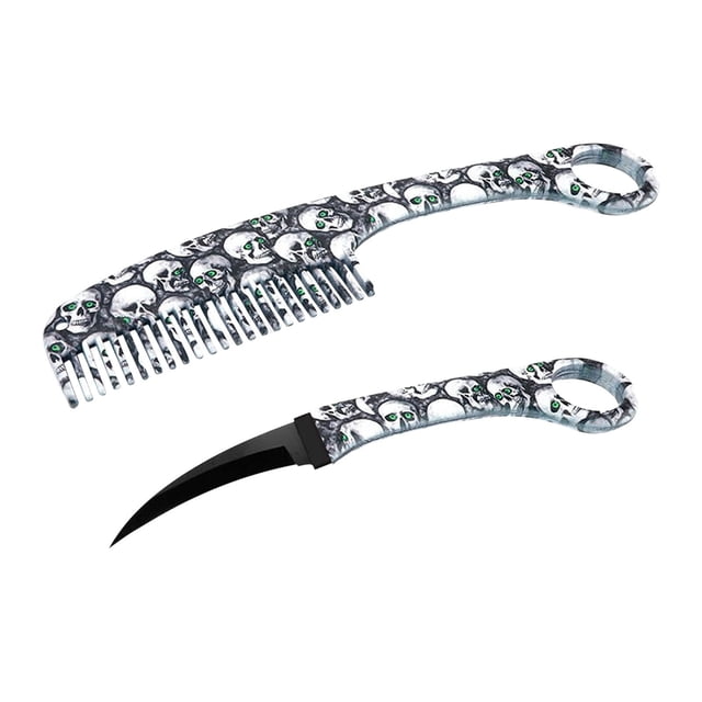 Stainless Steel Portable Comb Knife | Dual-Use Comb with Built-In Blade | Durable Multifunction Travel Tool | Easy to Clean | Outdoor Utility | 1 Piece | Compact Size