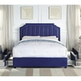 thumbnail image 6 of Furniture of America Landhill Glam Fabric Upholstered Full Bed in Navy, 6 of 13