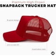 thumbnail image 3 of Funky Junque 5-Panel Structured Mesh Trucker Hat for Men and Women - Red, 3 of 5
