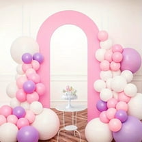 1 Pack 8Ft Arch Backdrop Cover, Open Arch Backdrop Stand Decor, Pink U-Shaped Und Round Top Backdrop Cover, Stretch Fabric Archway Sleeve for Wedding, Party und Photobooth Props