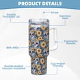 thumbnail image 5 of Daiia Skull daisy yellow blue Printed 40 oz Tumbler with Handle,Ice Bully Insulated Tumbler 2 in 1 Lid Insulated Water Bottle Stainless Steel Travel Coffee Mug, 5 of 8