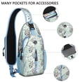 thumbnail image 2 of Crossbody Sling Backpack for Women Men Floral Sea Turtle Light Green Shoulder Sling Crossbody Casual Chest Bag for Travel Sports Running Hiking, 2 of 6