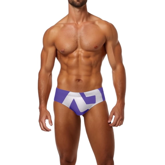 XDZJLR Swim Briefs Men Swimwear Low Rise Swimming Briefs With Adjustable Drawstring Breathable Beachwear Purple