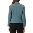 thumbnail image 4 of INSPIRE CHIC Women's Blazer Open Front Wear-to-Work Summer Crop Suit Jacket 2XL Blue Grey-Solid, 4 of 7