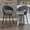 Gray, variant on MINPINSER Set of 2 Swivel Velvet Bar Stools, Upholstered Counter Height Chairs, Green