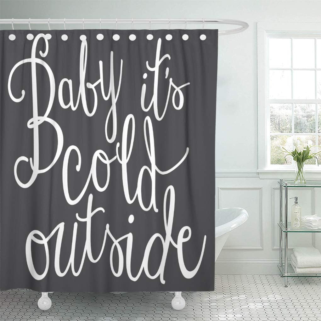 CYNLON Gray Snowflake Baby It Cold Outside Winter White Chalkboard