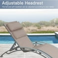 thumbnail image 3 of Outdoor Chaise Lounge Set Of 2 Patio Recliner Chairs with Adjustable Backrest and Removable Pillow for Indoor&Outdoor Beach Pool Sunbathing Lawn (Khaki,2 Lounge Chairs),Khaki Aluminium Garden Outdoor, 3 of 6