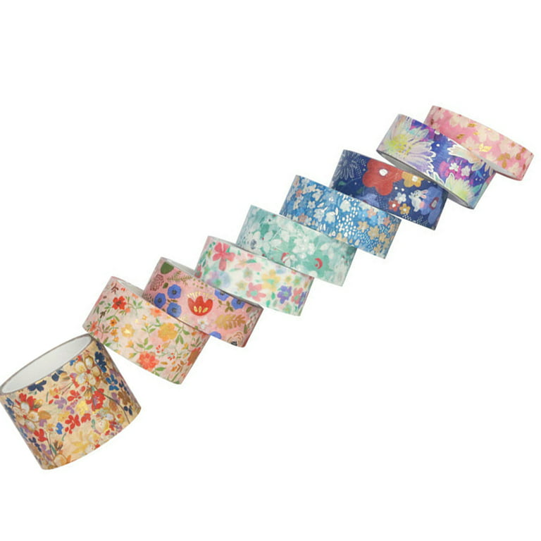 9 Rolls Fresh Floral Pattern Washi Tape Decorative Scrapbooking Tapes DIY  Washi Tapes 