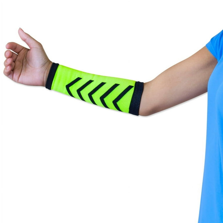 Muvin Arrow Volleyball Arm Sleeves (Yellow, S/M) - Compression