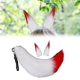 thumbnail image 4 of 3 Pcs Pinces à Cheveux Oreilles Faux Longue Queue Cosplay Déguisement Blanc, 4 of 8
