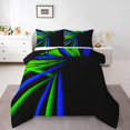 thumbnail image 2 of Erosebridal Blue Geometry Bedding Twin Comforter Set, Neon Abstract Down Comforter, Stripe Room Decor, Reversible 2pcs, 2 of 7