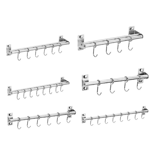 Ruiboury Stainless Steel Racks For Kitchen Easy Installation Rust-Resistant Easy To Install Organized Double pole+50cm+8 2Set