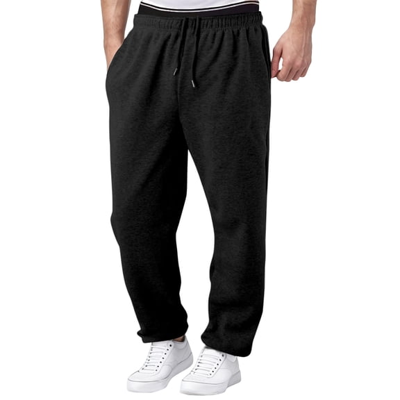 Men Sweatpants with Pockets Mens Casual Pants Relaxed Fit Elastic Waist Straight Leg Sweatpants Mens Jogger Pants Mens Baggy Sweatpants