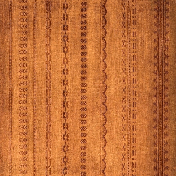 Ahgly Company Indoor Square Oriental Orange Modern Area Rugs, 7' Square