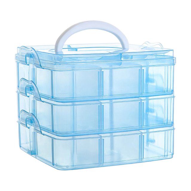 Cajones Caja Mosaico Diamantes 3 Niveles Y 18 Rejillas para Organización Artesanal Uñas