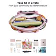 thumbnail image 4 of Tote Bag for Women - Pioneer Flower Shoulder Bag - Large Utility Work Duffle Bag with Zipper Handbag for Travel, Work, Sprots, 4 of 5